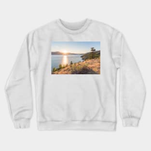 Sunset Over Mountains and Okanagan Lake in Summer Crewneck Sweatshirt